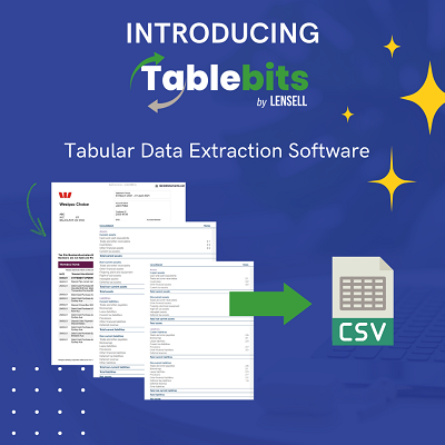 LENSELL launches TableBits, a tabular data extraction software