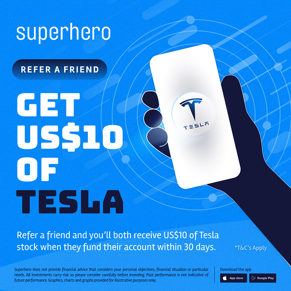 Want $10 of TSLA on Superhero?